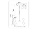 Светильник подвесной LH51050/12 GD/FR золото/белый матовый G9*12 max 28W D550*450