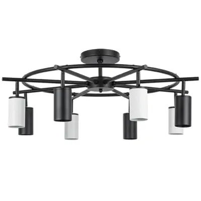 LR718374364 Люстра RULLO 8х50W GU10 ЧЕРНЫЙ/БЕЛЫЙ (571718+214437-4+214436-4)