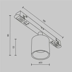 Трековый светильник Альфа / Alfa S Exility 3000K 6Вт 50°, TR132-2-7W3K-BS. TM Maytoni