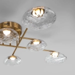 Потолочный светильник с прозрачными стеклянными плафонами 50389 LED латунь, LED