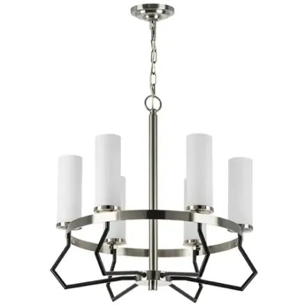 723065 Люстра FLUME 6х40W E14 ЧЕРНЫЙ МАТОВЫЙ/НИКЕЛЬ Lightstar