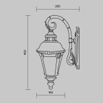 Уличный настенный светильник (бра) Гоири / Goiri E27х1 60Вт IP44, O029WL-01BZ. TM Maytoni