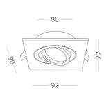 ST251.508.01 Св-к встр. Белый GU10 1*50W  IP20 L92xW92xH27 220V Без ламп