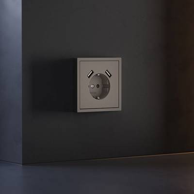 VLS000914 Накладка для розетки с заземлением и защитными шторками, с USB A+A, S70 (капучино). (ТМ Maytoni)