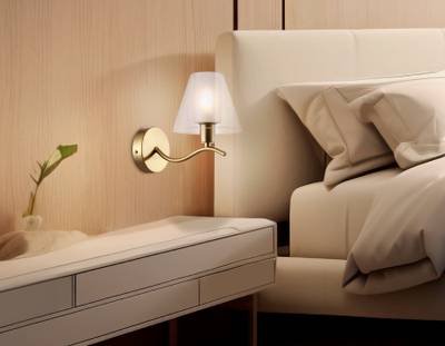 Светильник настенный LH57095 BS/FR латунь/белый матовый E14 max 40W 230*140*200