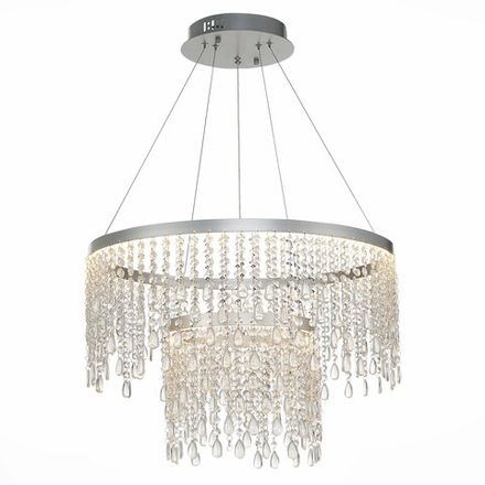 SL6201.103.55 Люстра подвесная ST-Luce Серебристый/Прозрачный LED 1*55W 3000K/4000K/6000K
