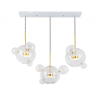 07545-4 (3AS),21 Подвес Галла прозрачный (цвет корпуса латунь) w110*45 h200 Led 42W (3000K)