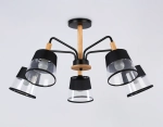 Светильник подвесной TR4741/5 BK/LW черный/светлое дерево E27/5 max 40W D760*350