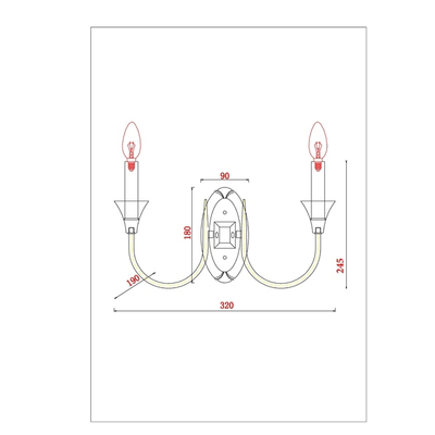 Бра Arte Lamp COLLINETTA A4094AP-2WH, 2хE14