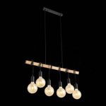 SL1142.403.06 Светильник подвесной Черный, Светлое дерево E27 6*60W