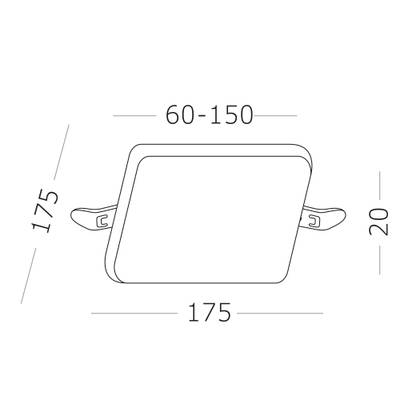 ST700.038.22 Св-к встр. Белый LED 1*22W 3000K 1 890Lm Ra80 120° IP20 L175xW175xH20 85-265V