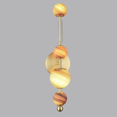 5457/5WL MODERN ODL_EX26 светлая сатин.латунь/белый/бежевый/коричневый/металл/стекло Настенный светильник LED x 5W 2500K CALLISTO