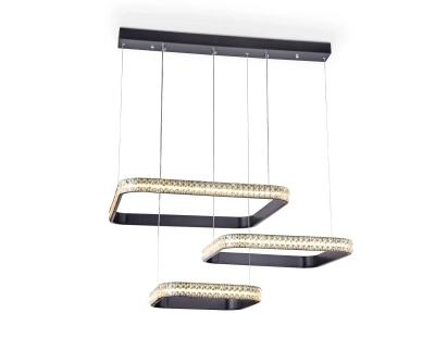 Потолочный светодиодный светильник с пультом FA6166 BK черный 131W 720*500*900 (ПДУ РАДИО 2.4)