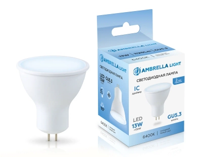 Лампа светодиодная 161306 LED MR16 13W IC GU5.3 6400K 175-265V