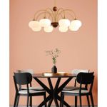 8323/5C MODERNI LN латунь/белый, металл/стекло/дерево Люстра потолочная E27 5*60W 220V LARINA