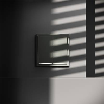 VLS020406 Проходной переключатель встраиваемый VOLTUM S70 двухклавишный с подсветкой 10А, (титан). (ТМ Maytoni)