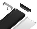 Алюминиевый профиль накладной GP1800BK черный/матовый рассеиватель 2000*23.8*6, 2 заглушки, 4 крепления в комплекте (для ленты до 20мм)
