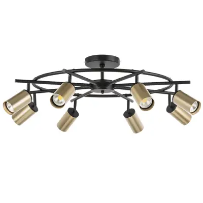 LR718408 Люстра RULLO 8х50W GU10 ЧЕРНЫЙ/ЗОЛОТО (571718+214440-8)