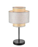 8043/1T MODERNI LN25 черный/серый/бежевый, металл/текстиль/ротанг Настольная лампа Е27 1*60W 220V LAUNA