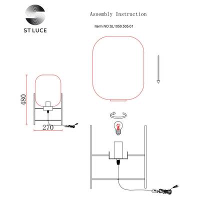 SL1050.505.01 Прикроватная лампа ST-Luce Черный/Коньячный E27 1*40W (из 2-х коробок)