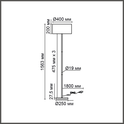 8251/2F MODERNI LN26 530 никель/серый, металл/текстиль Торшер Е27 2*60W 220V NIKKI