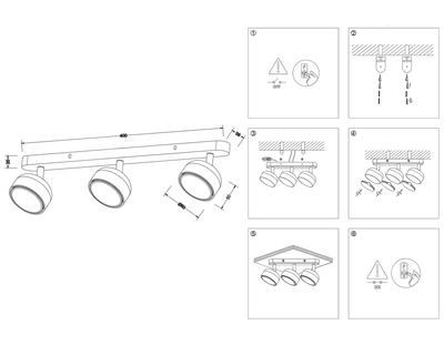 Светильник накладной TN71015/3 WH белый GX53/3 max 12W 400*80*90
