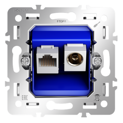 VLS0607M Механизм розетки TV+RJ45 кат. 6, S70. (ТМ Maytoni)