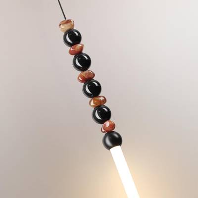 7187/12L HIGHTECH ODL26 Подвесной светильник черный/акрил/агат/металл IP20 LED 12W 3500K 220V MONELLA