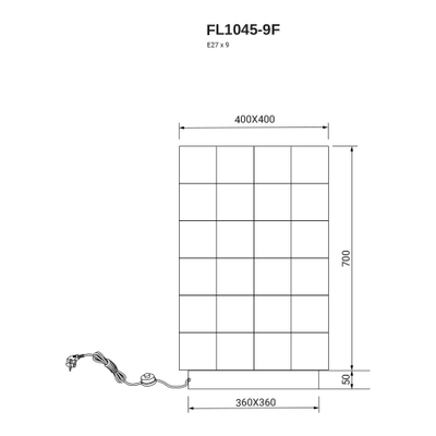 Торшер Basis FL1045-9F, E27х9