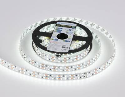 Светодиодная лента двухрядная GS1603 2835 240Led/ 19.2W m/ 12V IP20 6500K/ 5000*14*1.2mm/ кратность резки 25mm (2 конт.)