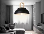 Подвесной светильник в стиле лофт TR8192 BK/LW черный/светлое дерево E27 max 40W D290*900
