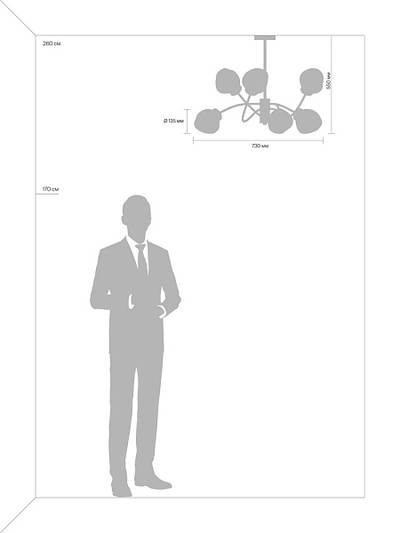 Люстра New Series 017 FR8017PL-06MG, E14х6. TM Maytoni