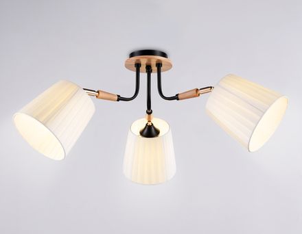 Светильник потолочный TR4731/3 BK/LWD черный/светлое дерево E27/3 max 40W D610*270