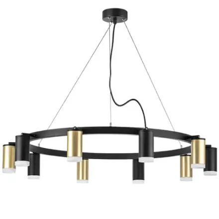 LR0204053750 Люстра RULLO 10х50W GU10 ЧЕРНЫЙ/ЗОЛОТО (571020+214440-5+214437-5+202430-10)