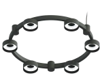 Корпус светильника Techno Ring подвесной для насадок Ø85мм C9232/6 SBK черный песок D550*70.5mm GX53/6