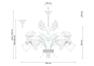 Люстра Lucia Tucci Fiori di rose 1760.8