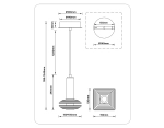 Светильник светодиодный подвесной LH31001 BS/TI латунь/янтарь 10W 3000K 150*150*240