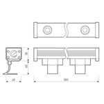 Линейный прожектор AR-LINE-500-12W Warm3000 (GR, 15 deg, 230V) (Arlight, IP65 Металл, 3 года)