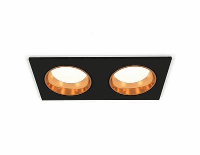 Комплект встраиваемого светильника XC6526004 SBK/PYG черный песок/золото желтое полированное MR16 GU5.3 (C6526, N6113)