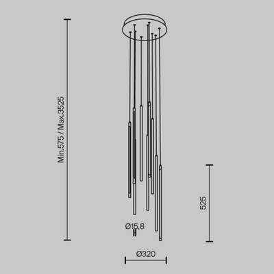 Подвесной светильник Light stick 3000К 46Вт, MOD236PL-L54B3K. TM Maytoni