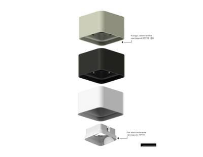 Корпус светильника накладной для насадок 70*70mm C7805 SWH белый песок 70*70*H60mm MR16 GU5.3
