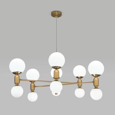 Умная подвесная люстра с плафонами 30182 латунь