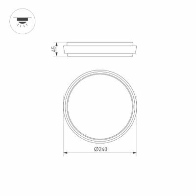 Светильник LGD-GIRO-R240-25W Warm3000 (GR, 110 deg, 230V) (Arlight, IP54 Металл, 3 года)