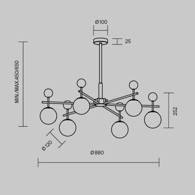 Подвесной светильник Museo G9x7, MOD436PL-07BS. TM Maytoni