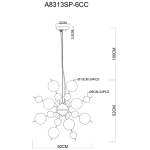 Подвесная люстра Arte Lamp MOLECULE A8313SP-6CC, 6хG9