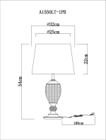 Декоративная настольная лампа Arte Lamp RADISON A1550LT-1PB, 1хE27