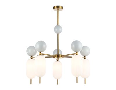 Светильник на штанге LH53104/5 BS/GR/FR латунь/серый/белый матовый G9*5 max 28W D650*750