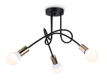 Потолочный светильник в стиле лофт TR80415/3 BK/GD черный/золото E27/3 max 60W D670*370