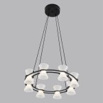 8341/28L LEDIO LN26 228 черный/прозрачный металл/акрил Люстра подвесная LED 28W 3000K 220V VINORA