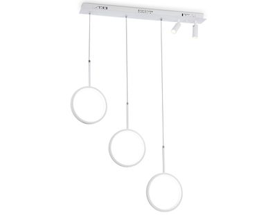 Светильник светодиодный подвесной с пультом FL5277/3+2 WH белый 59W 3000K/4200K/6400K+4200K 800*20*1200 (ПДУ ИК)